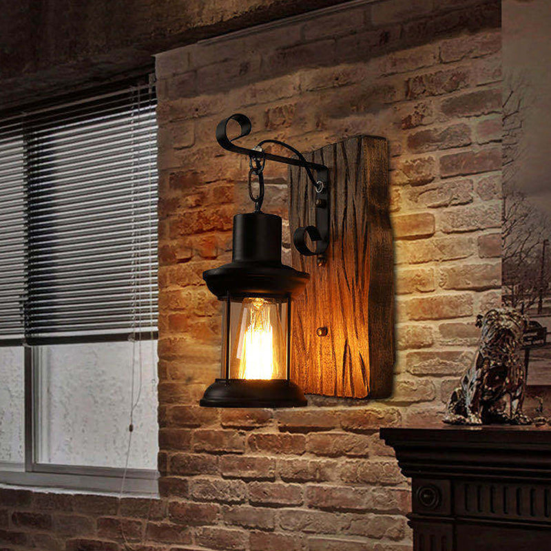 12-Inch Tall Cast Iron Wall Sconce with Downward Shade and Dual Voltage