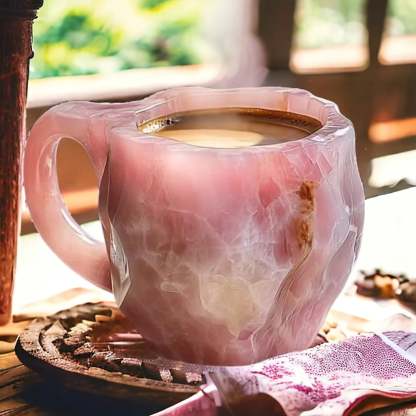 Artisan Mineral Glass Coffee Cups | Insulated & Safe for Microwaves | 350-450 ml