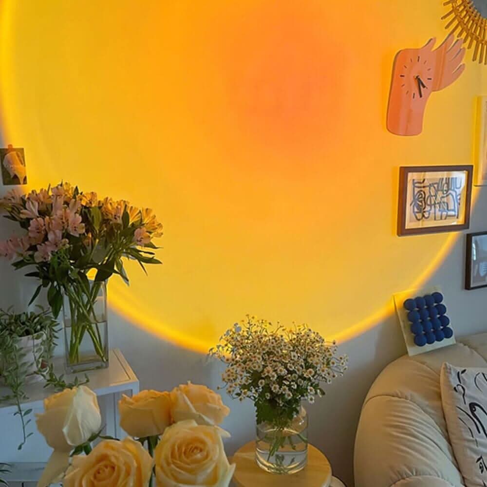 Sunset Glow Projection Lamp – 16 Color Variations, 180° Rotating Head