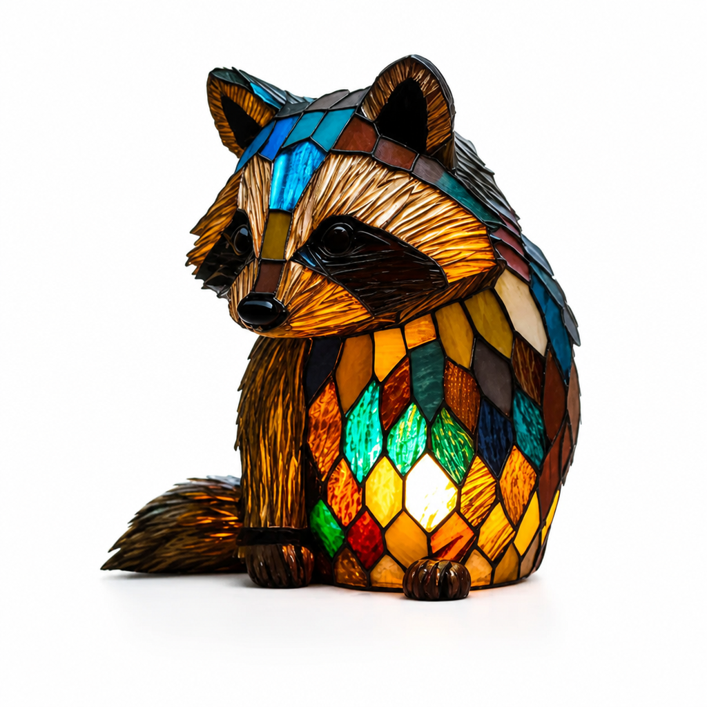 Colorful Stained Glass Animal-Print Table Lamp (20 Styles)