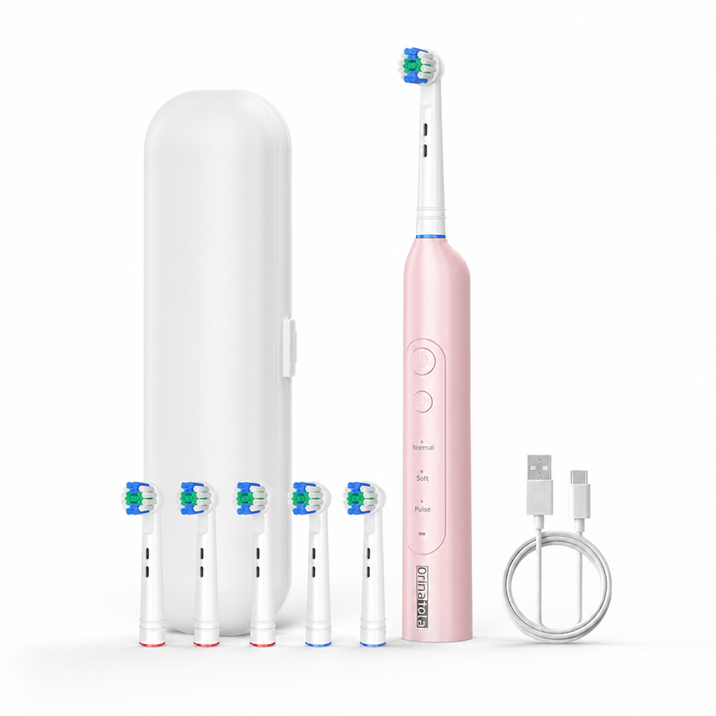 Multi-Mode Electric Toothbrush with USB-C Charging – Interchangeable Brush Heads