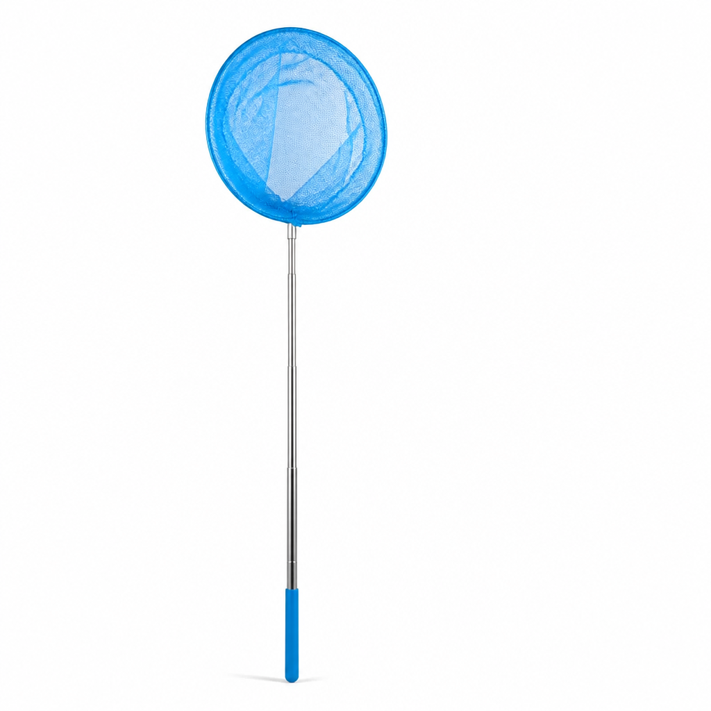 Stainless Steel Fine-Mesh Telescopic Pool Skimmer Net