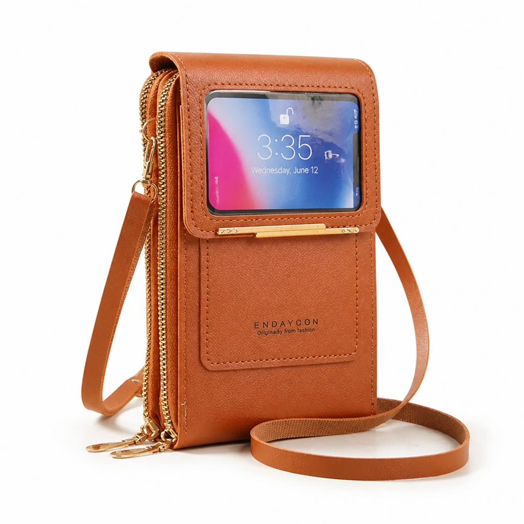 Touchscreen Window Front-Pocket Crossbody Bag