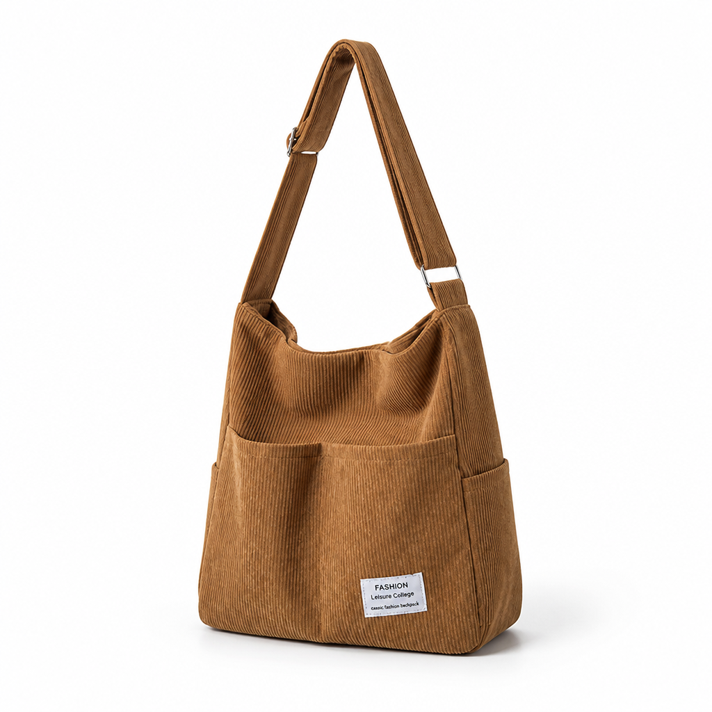 Durable Canvas & Adjustable Leather Strap Crossbody Bag