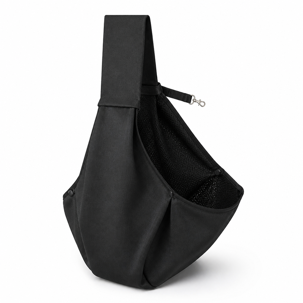 Breathable Mesh & Plush-Padded Pet Sling Carrier (Small Pets)