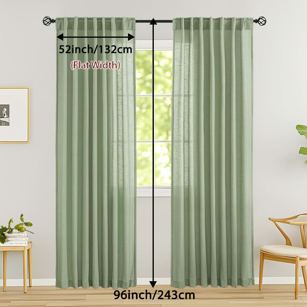 Flax Linen Sheer Curtains for Soft Light Filtering and Privacy