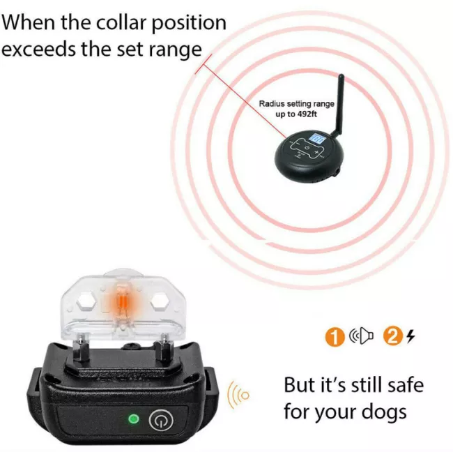 Wireless Electric Dog Fence System with Training Shock Collar