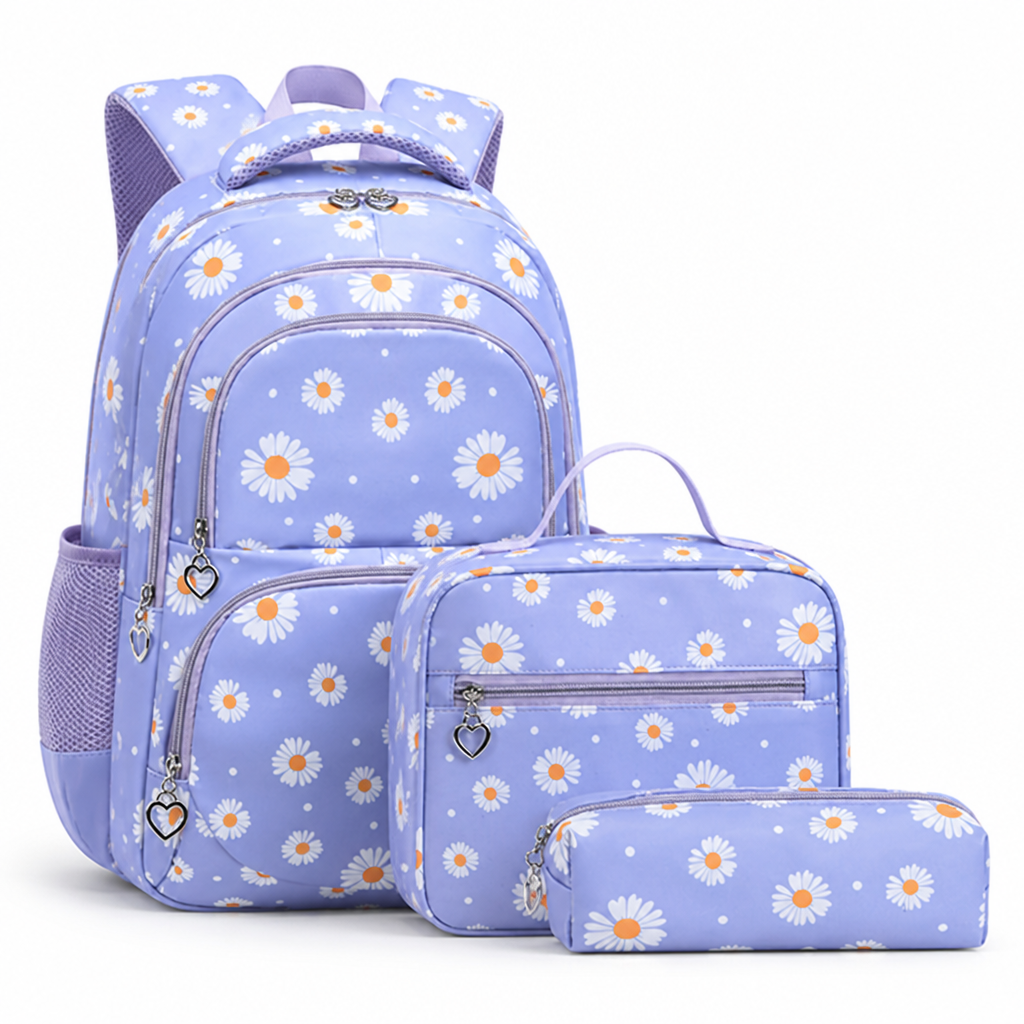 Lightweight Large-Capacity Daisy Backpack (Set of 3)