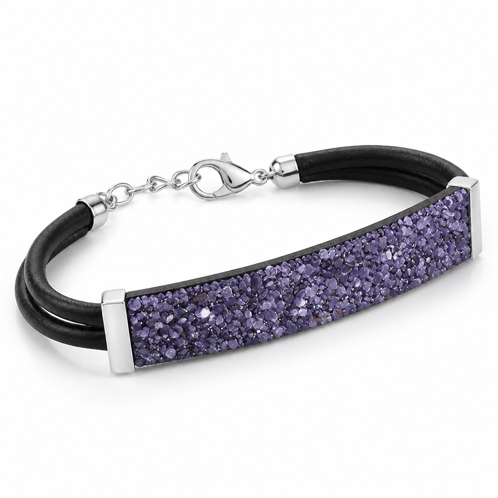 Natural Stone & Leather Adjustable Bracelet