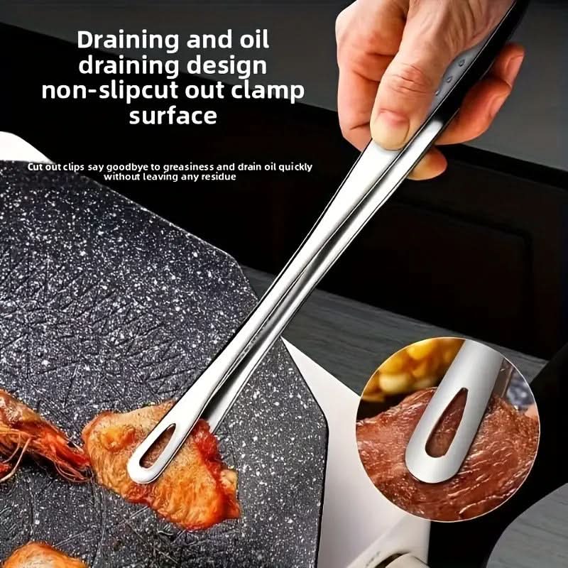 Stainless Steel Grilling Tongs for Barbecue and Camping