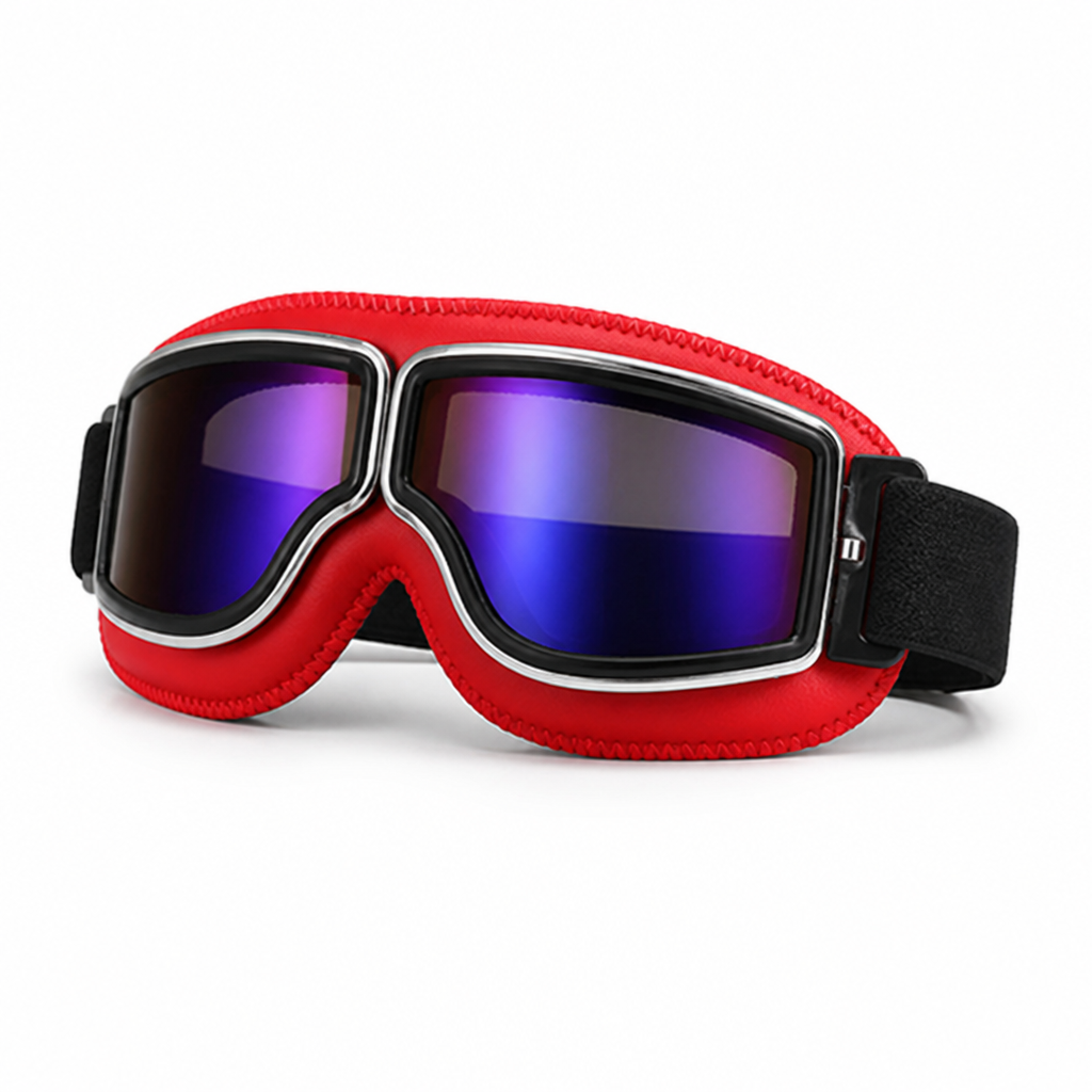 Interchangeable Lenses & Comfort-Padded Motorcycle Goggles