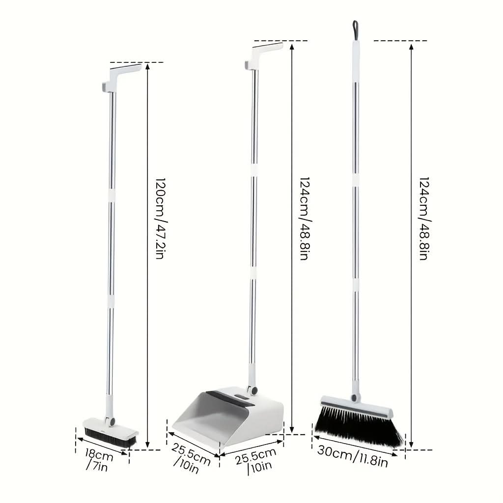 Compact Cleaning Set with Broom and Dustpan