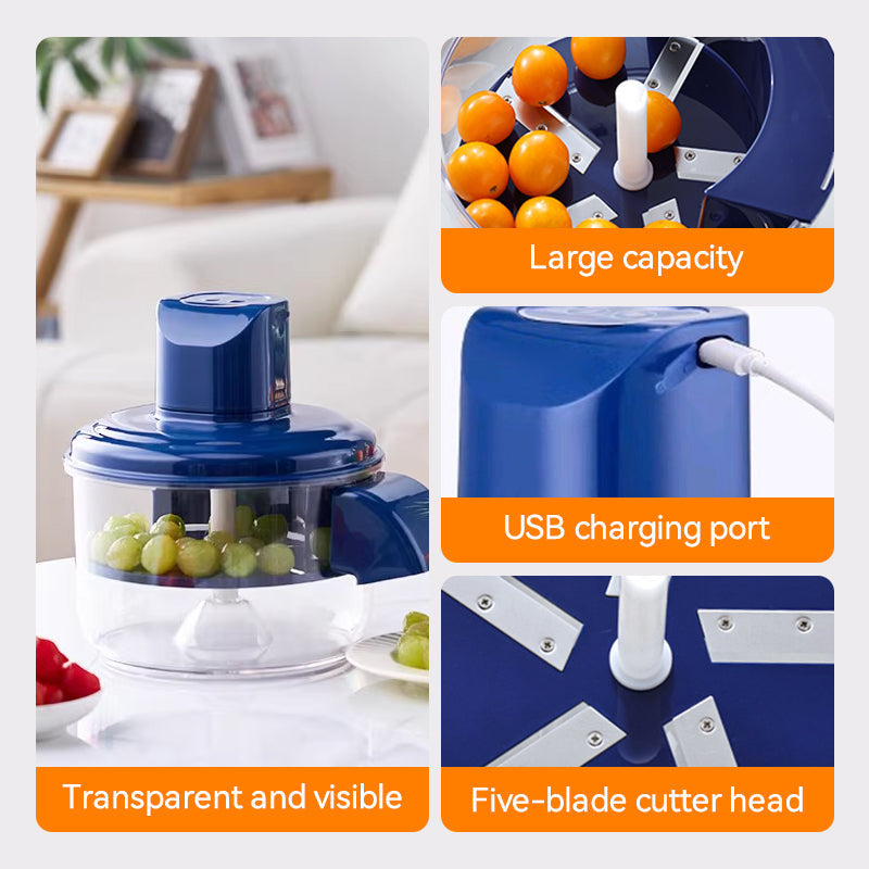 USB Rechargeable Electric Chopper with Five Blades