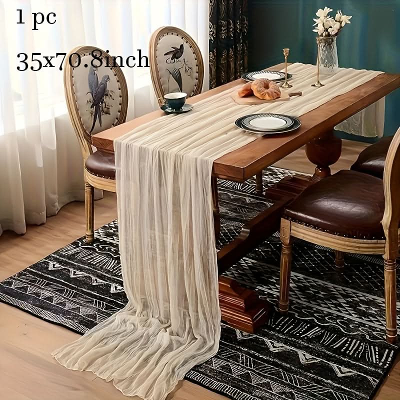 Crinkled Cheese Tablecloth for Stylish Boho and Holiday Decor