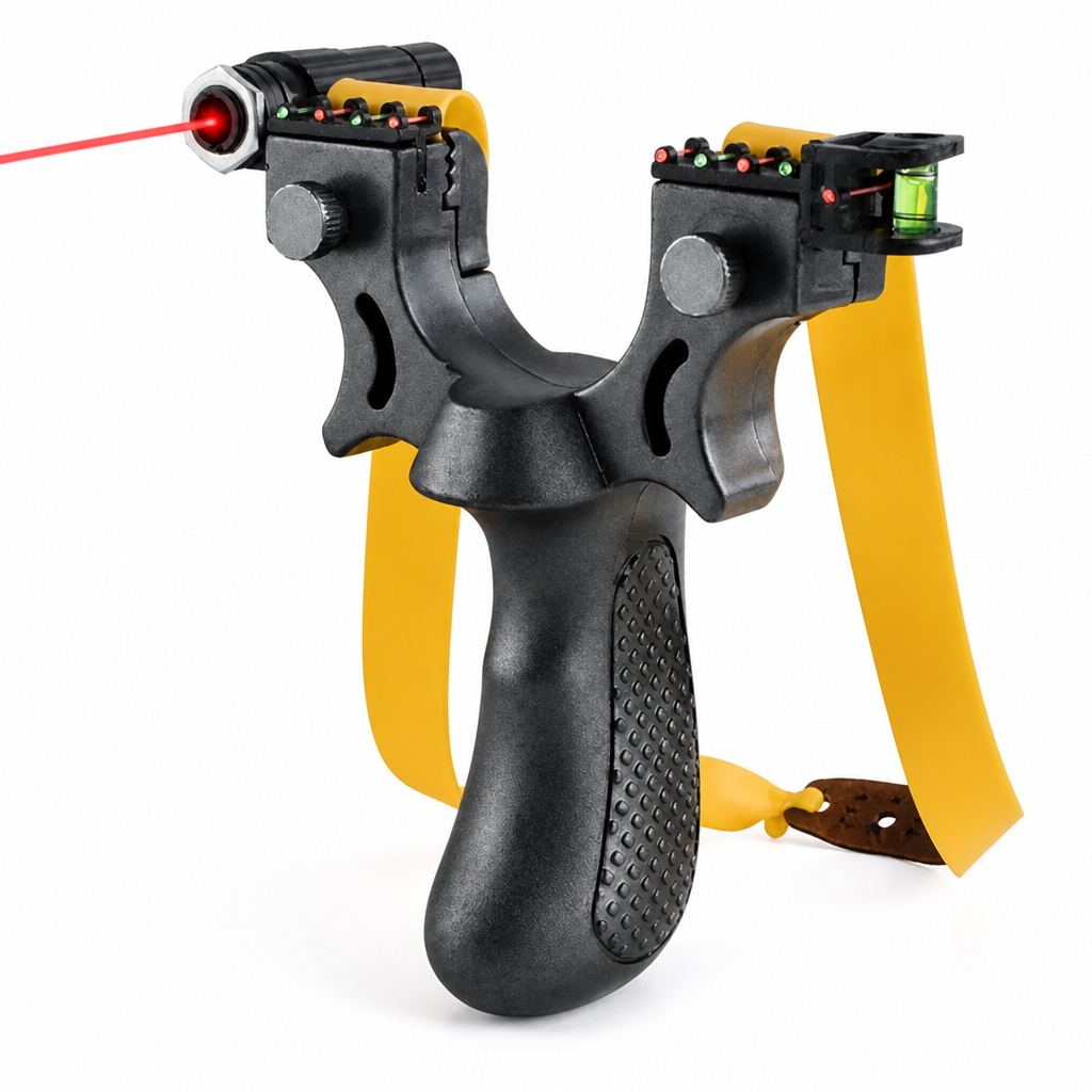Built-In Laser & Level Anti-Slip Grip Slingshot