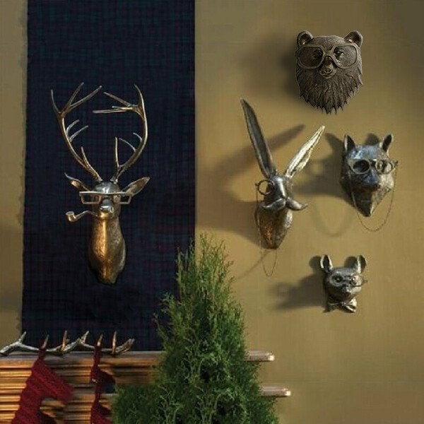 Creative Animal Head Wall Art for Home Decor