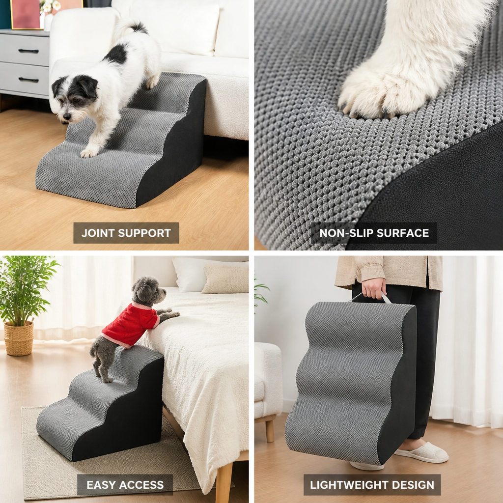 High-Density Foam Non-Slip Pet Stairs (2/3-Step)