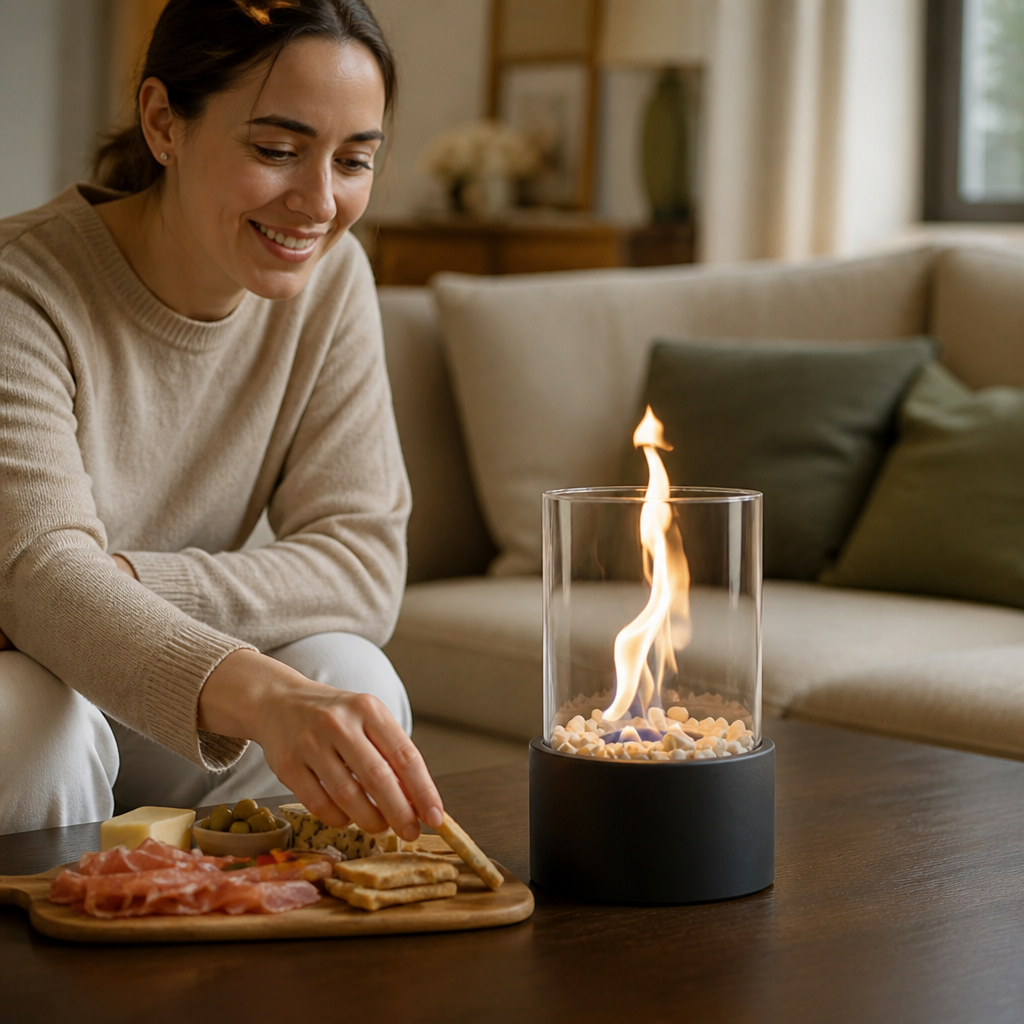 Portable Clean-Burning Smoke-Free Tabletop Fireplace