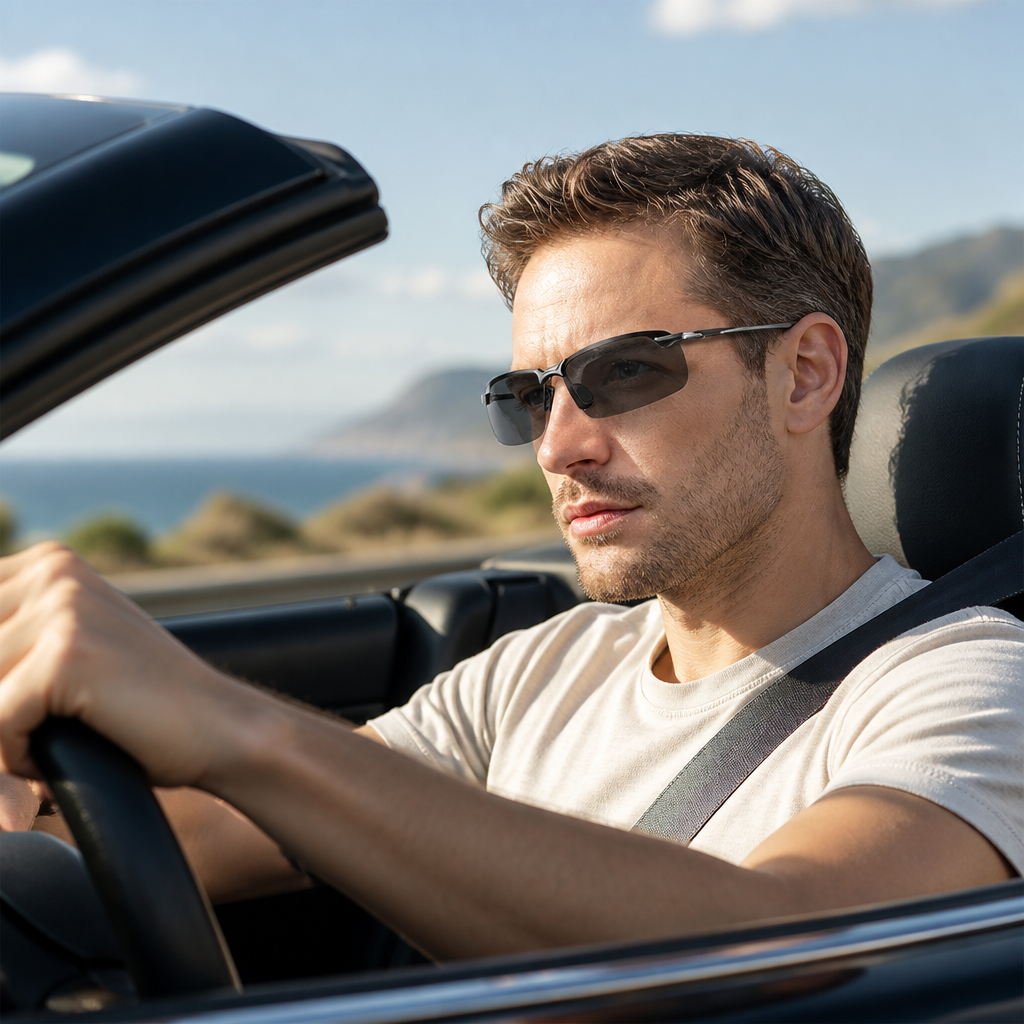 Polarized Photochromic Metal-Frame Sunglasses