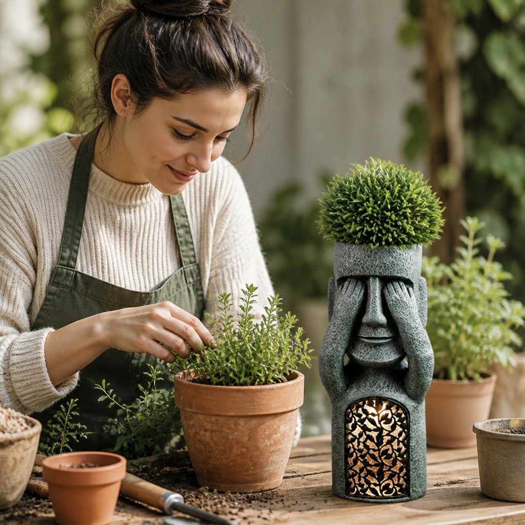 Weather-Resistant Battery-Powered LED Planter