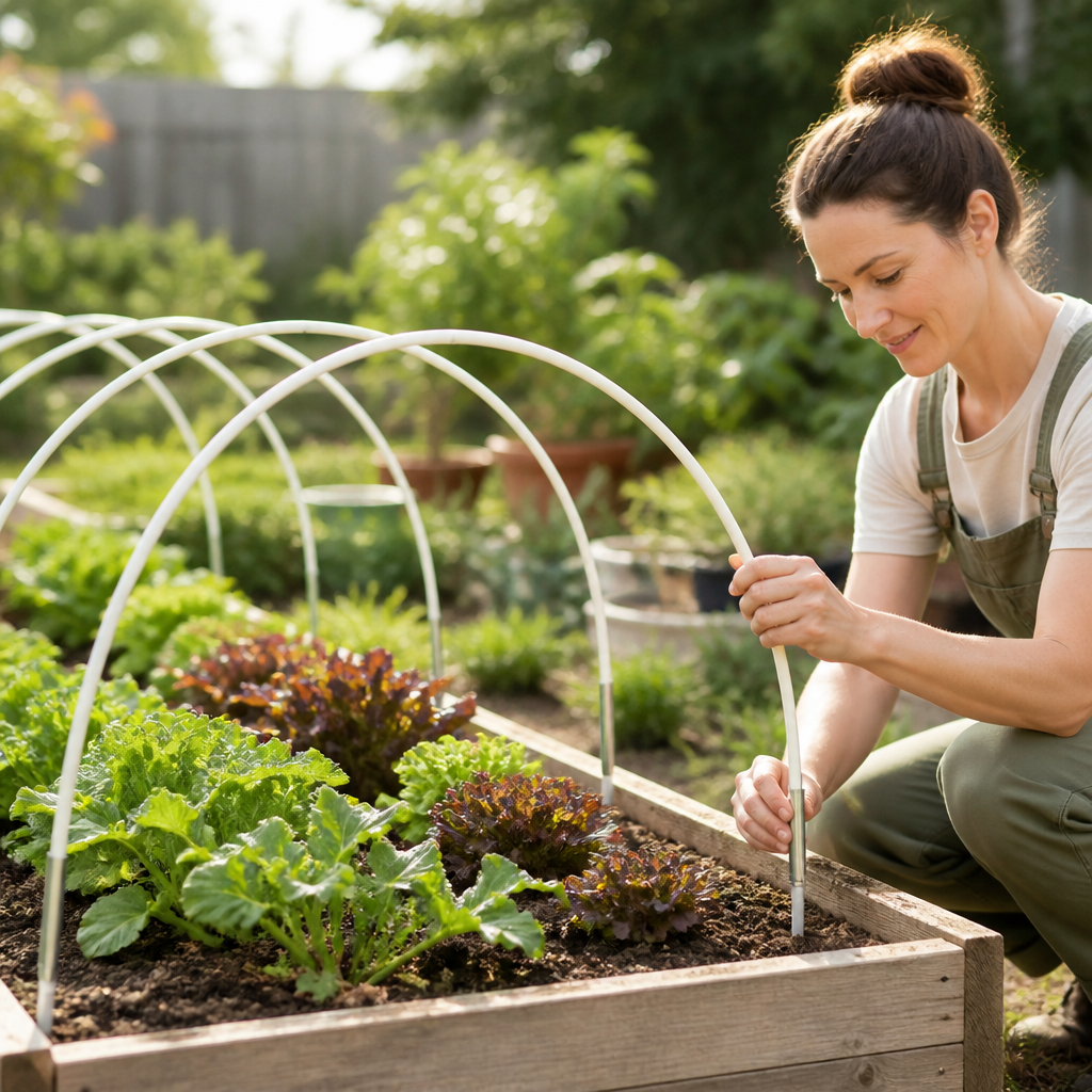 Rust-Free Fiberglass Garden Hoops With Galvanized Connectors (Set of 5)