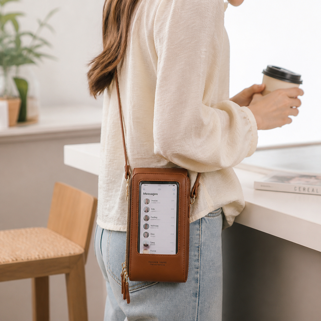 Touchscreen Rear-Pocket Convertible Crossbody Phone Bag