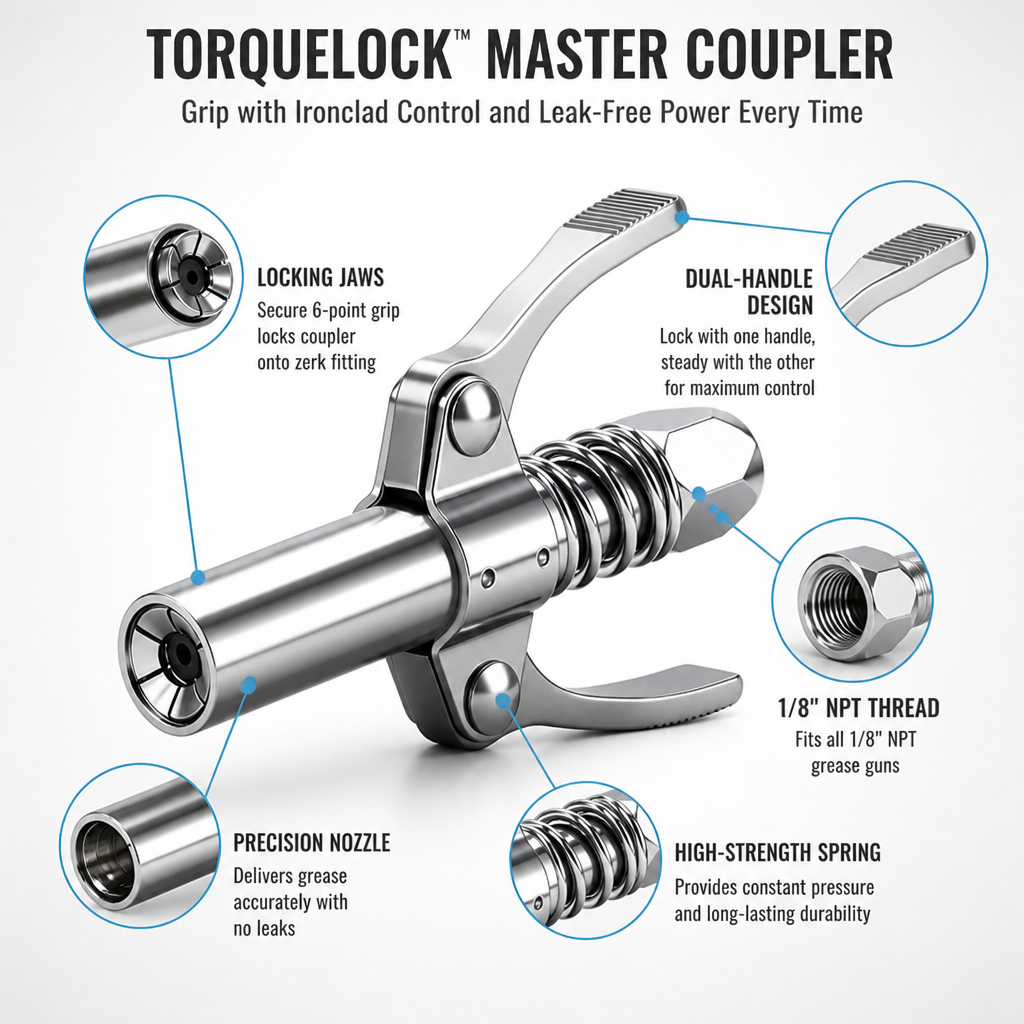 TorqueLock™ Master Coupler — Grip with Ironclad Control and Leak-Free Power Every Time