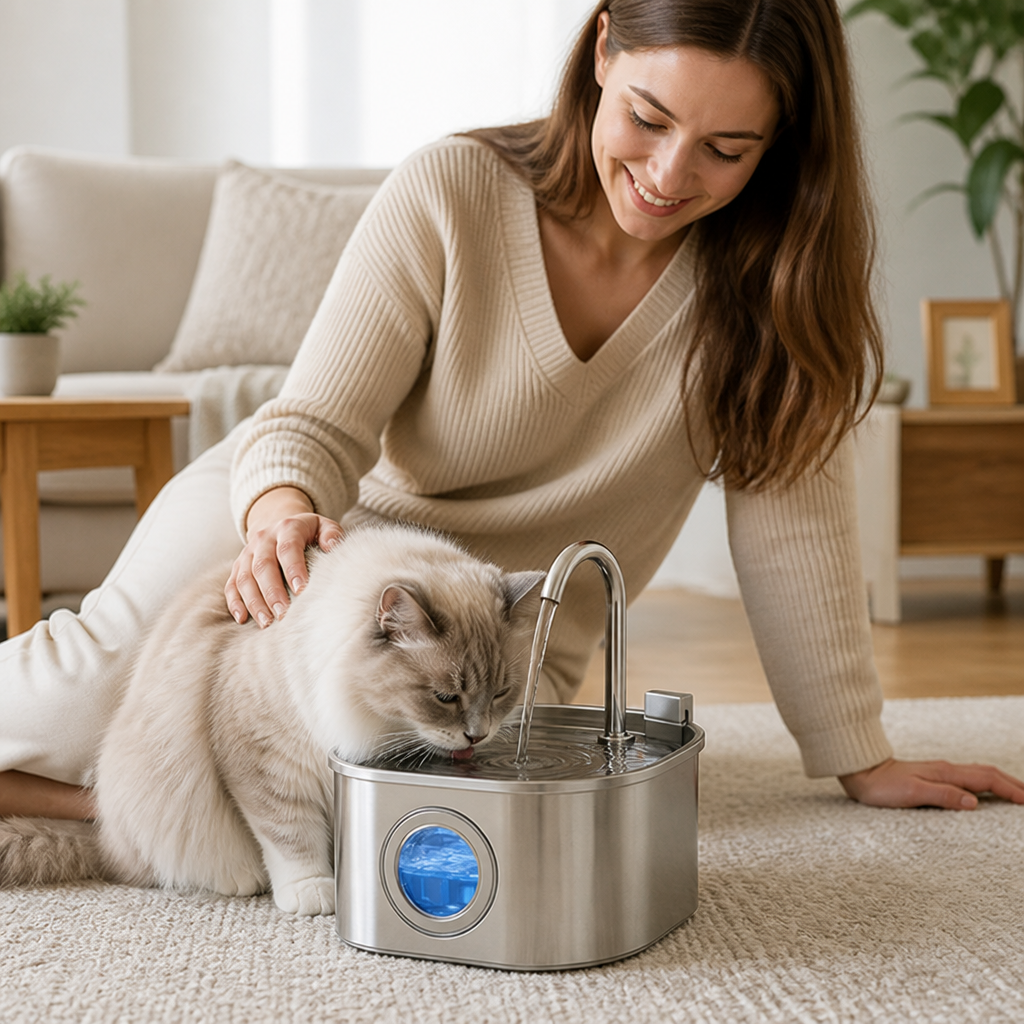 Whisper-Quiet 5-Stage Filtration Pet Water Fountain (3.2L)