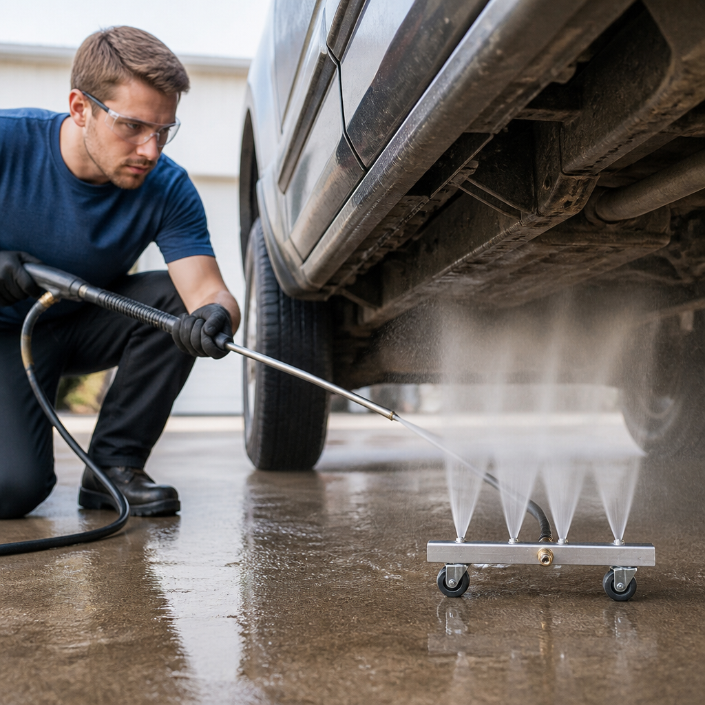 High-Pressure Stainless Steel Undercarriage Cleaner (4 Nozzles)