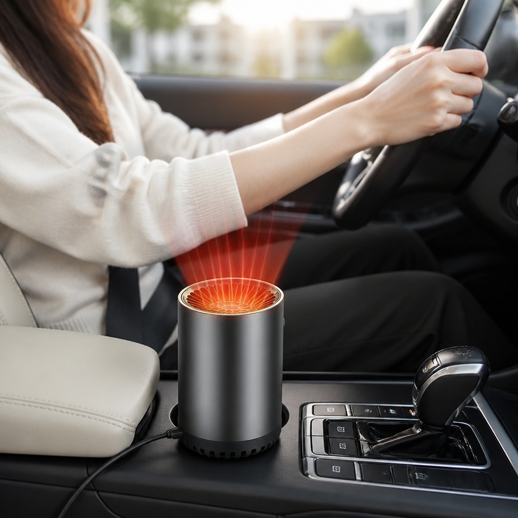 Fast-Heating & 360° Rotating Car Heater (12V Plug-In)