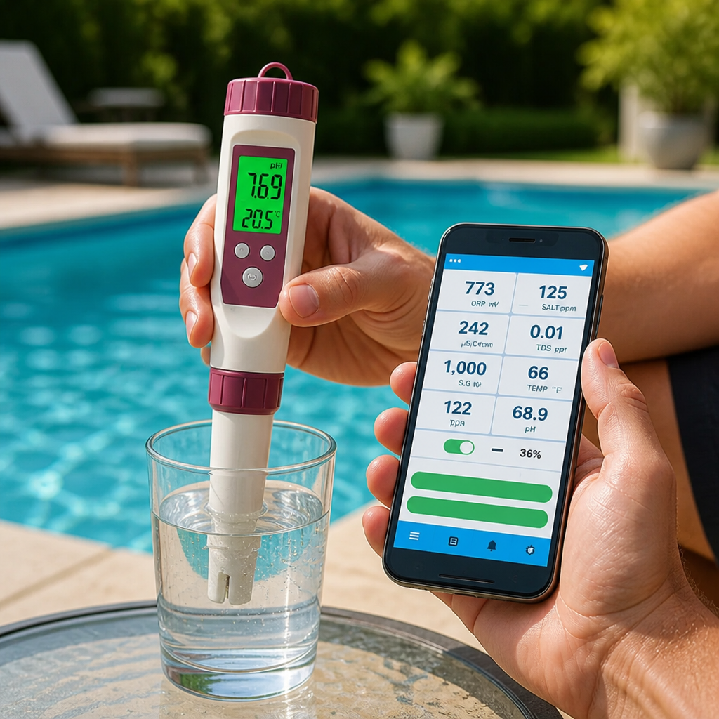 App-Connected 7-in-1 Digital Pool Tester (For Pools & Spas)