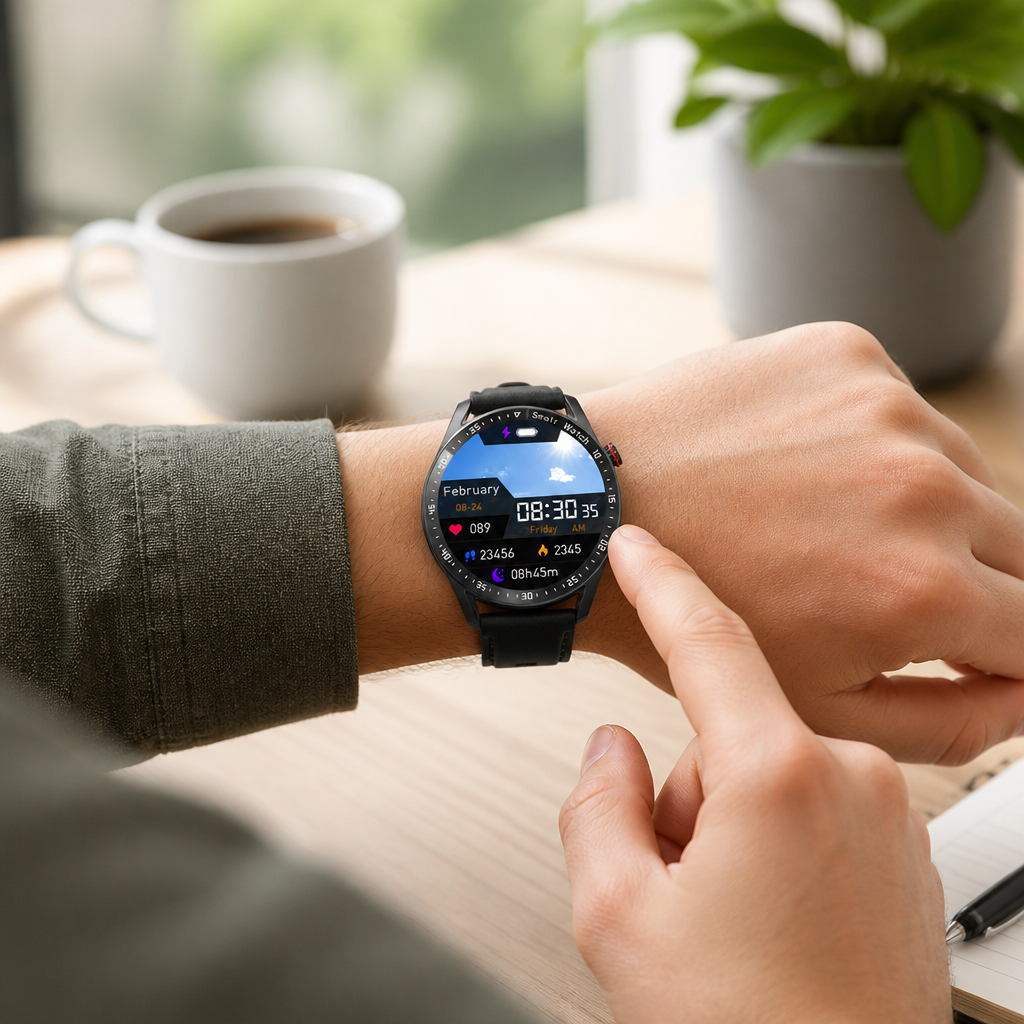Health-Tracking & Bluetooth Smartwatch (IP67 Water-Resistant)