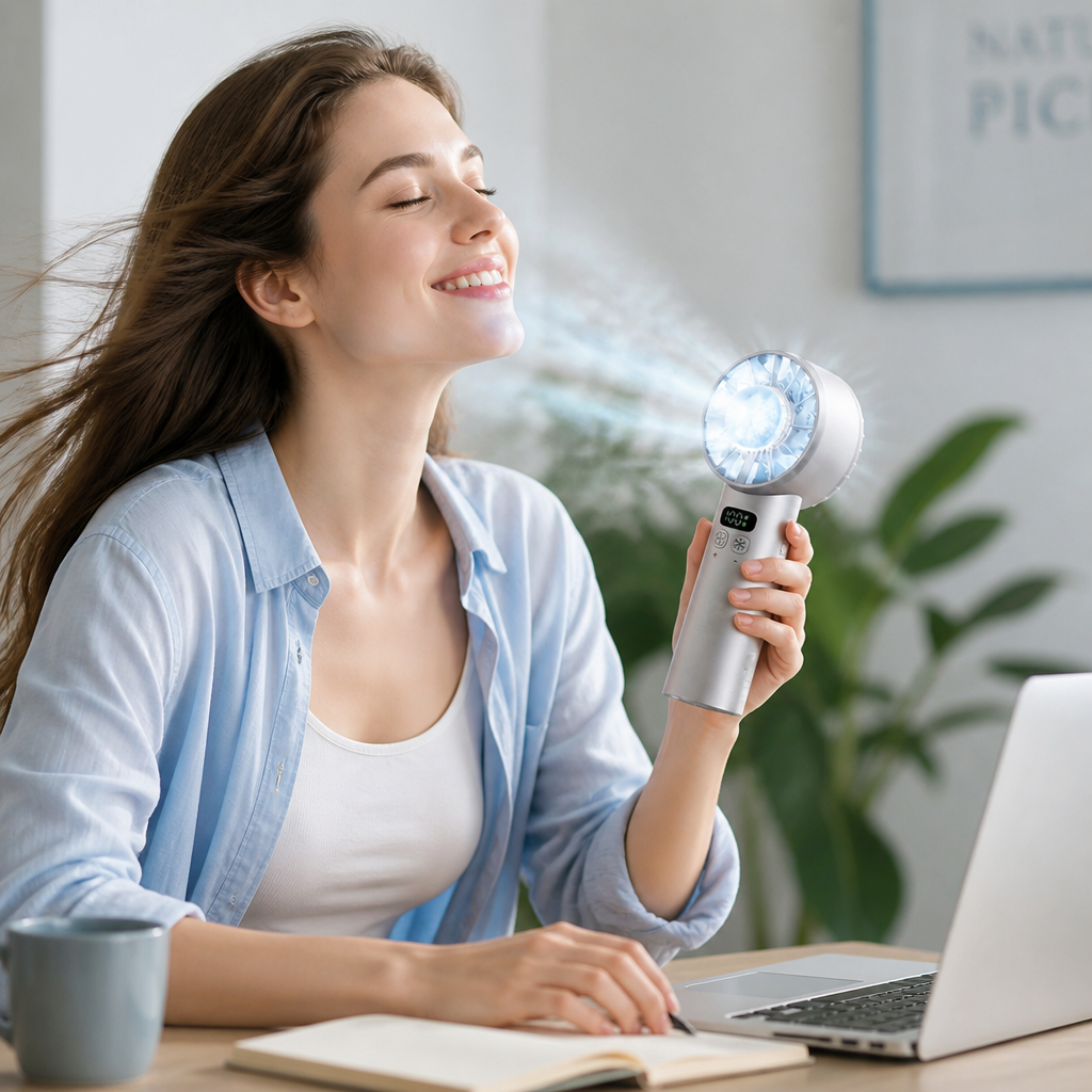 5200mAh Rechargeable 3-In-1 Mist Handheld Fan