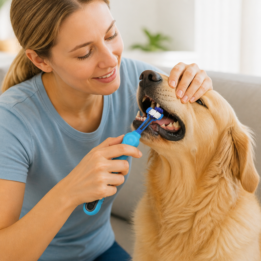 Tri-Sided Tartar-Control Pet Toothbrush (2-Piece Set)
