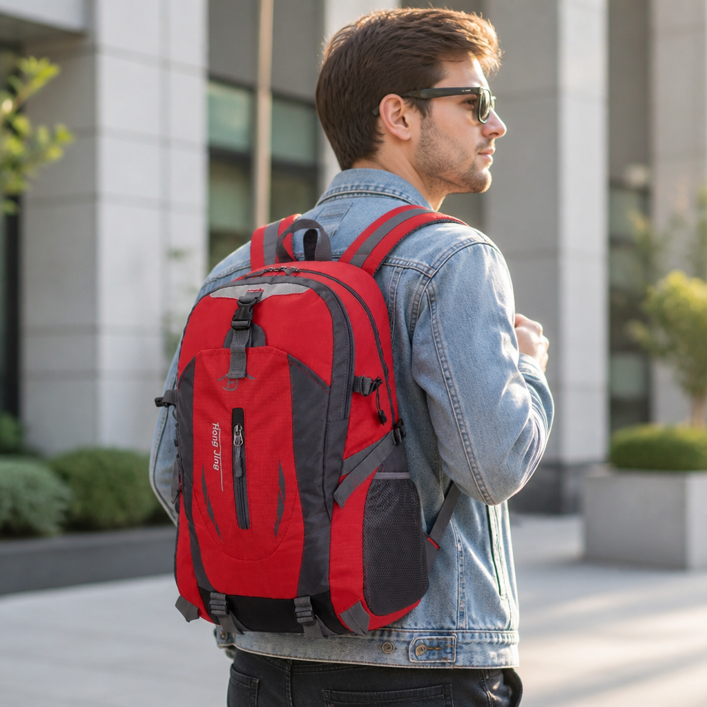 Water-Resistant Multi-Compartment Travel Backpack