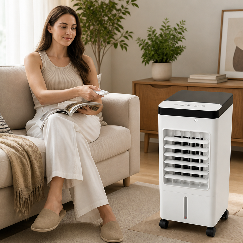 Windowless 3-In-1 Portable Evaporative Cooler (Remote & 12-Hour Timer)