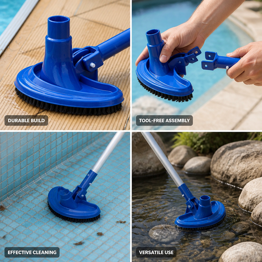 Durable Hard-Bristle Pool Vacuum Head (Pools & Ponds)