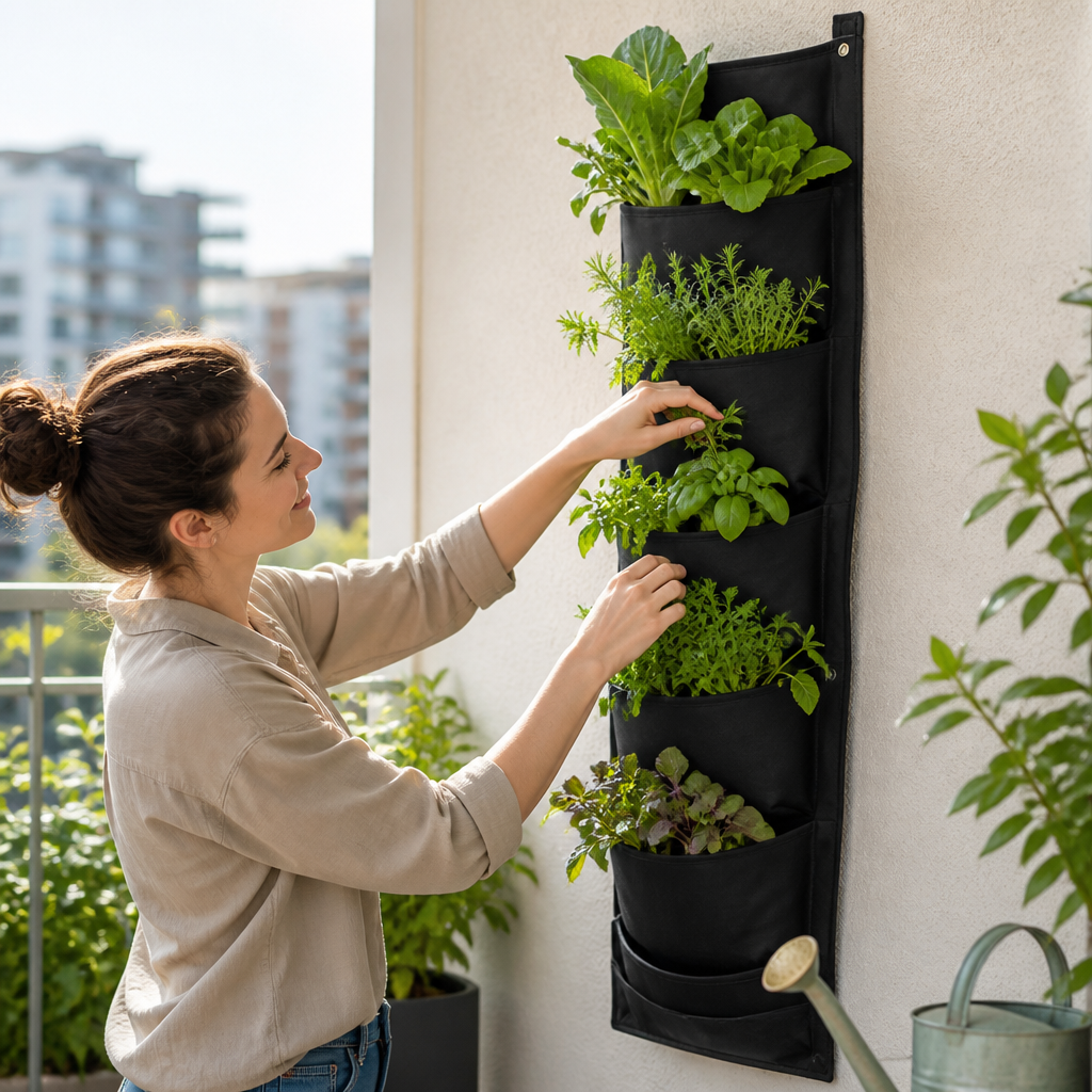 Breathable Fleece & Weatherproof Vertical Wall Planter (7 Pockets)