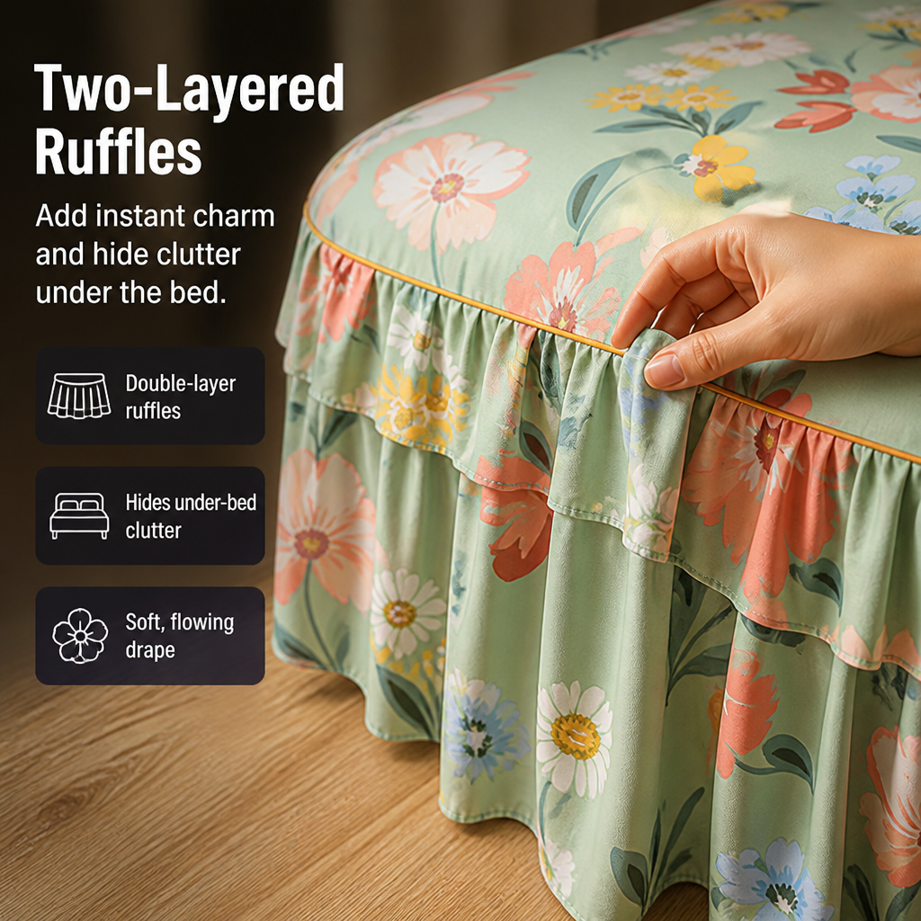 Three-Piece Ruffled Bedding Set™ — Wrap Your Bedroom in Cozy Elegance and Effortless Charm