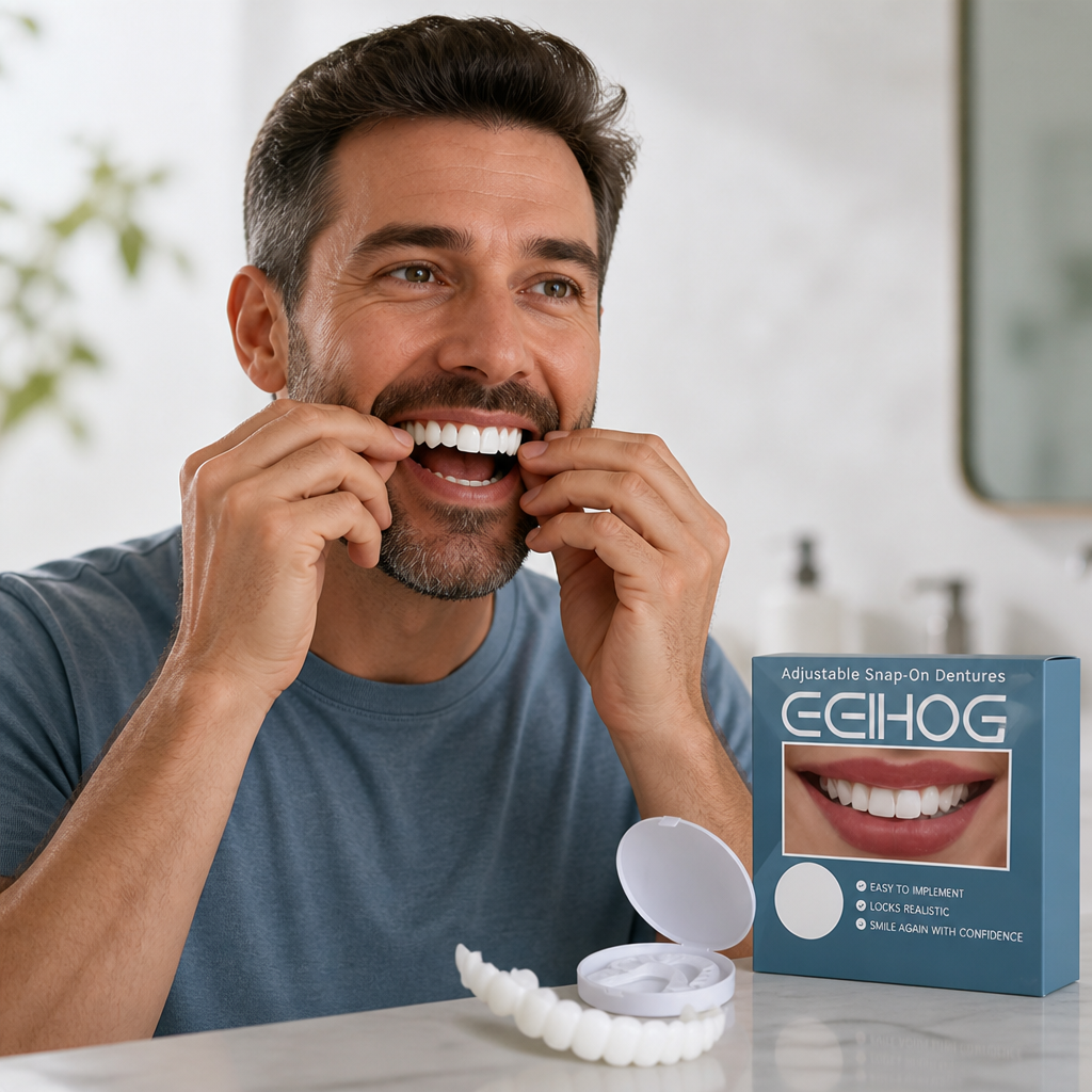 Adjustable Snap-On Dentures (No Adhesive)