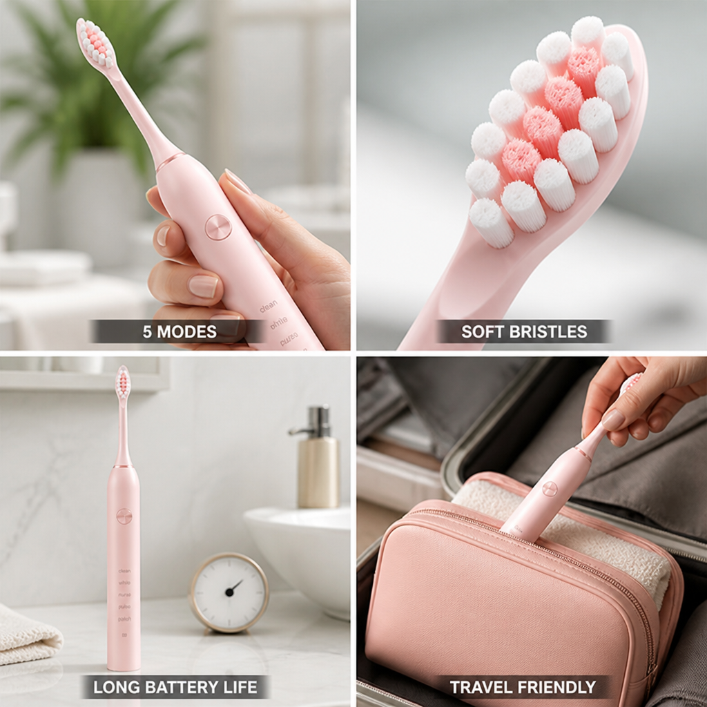 Smart 5-Mode Soft-Bristle Electric Toothbrush