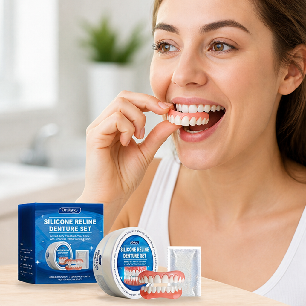 Instant Full-Coverage Temporary Teeth Covers (Red Gum Tissue)