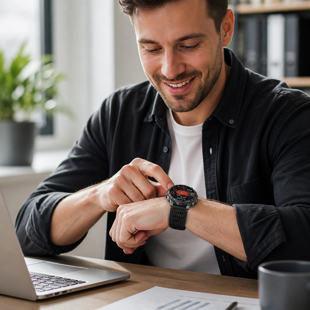 1.7-Inch HD Display Men's Smartwatch (90-Day Standby)