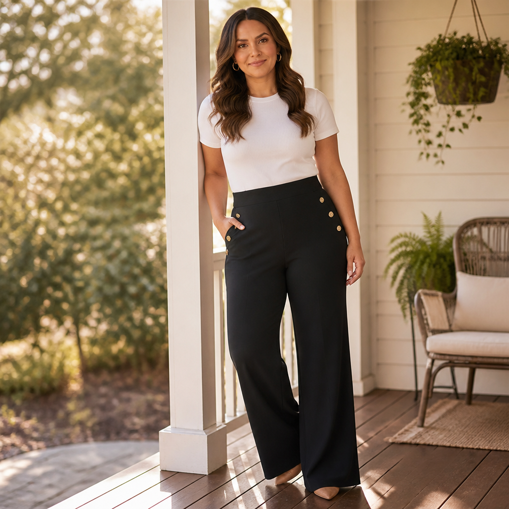SerenityWave™ Plus Size High Waist Wide Leg Pants — Embrace Your Curves with All-Day Confidence and Effortless Comfort