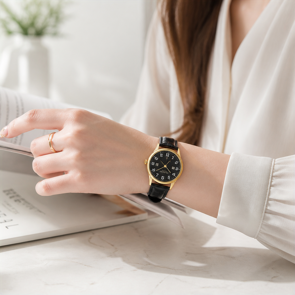 Square Dial Faux Leather Women's Quartz Watch (Splash-Resistant)