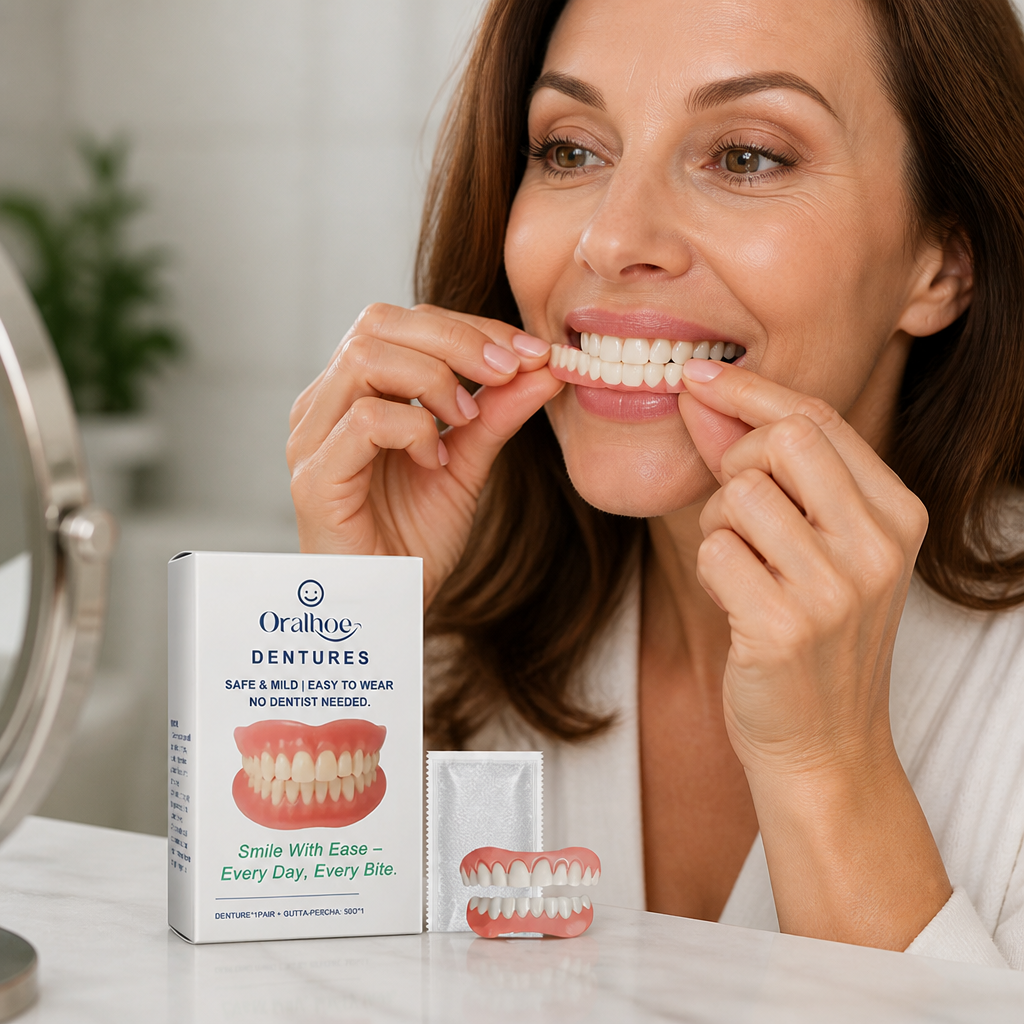 Soft Silicone Natural-Looking Temporary Denture Kit