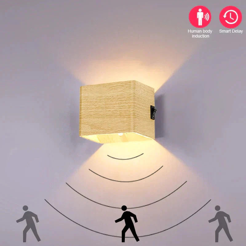 Battery-Powered Cube Wall Light with Motion Detection and Wireless Design