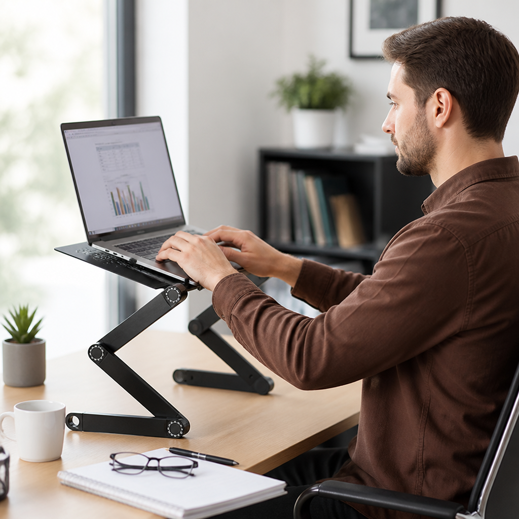 Adjustable Ventilated Aluminum Laptop Stand (Foldable)