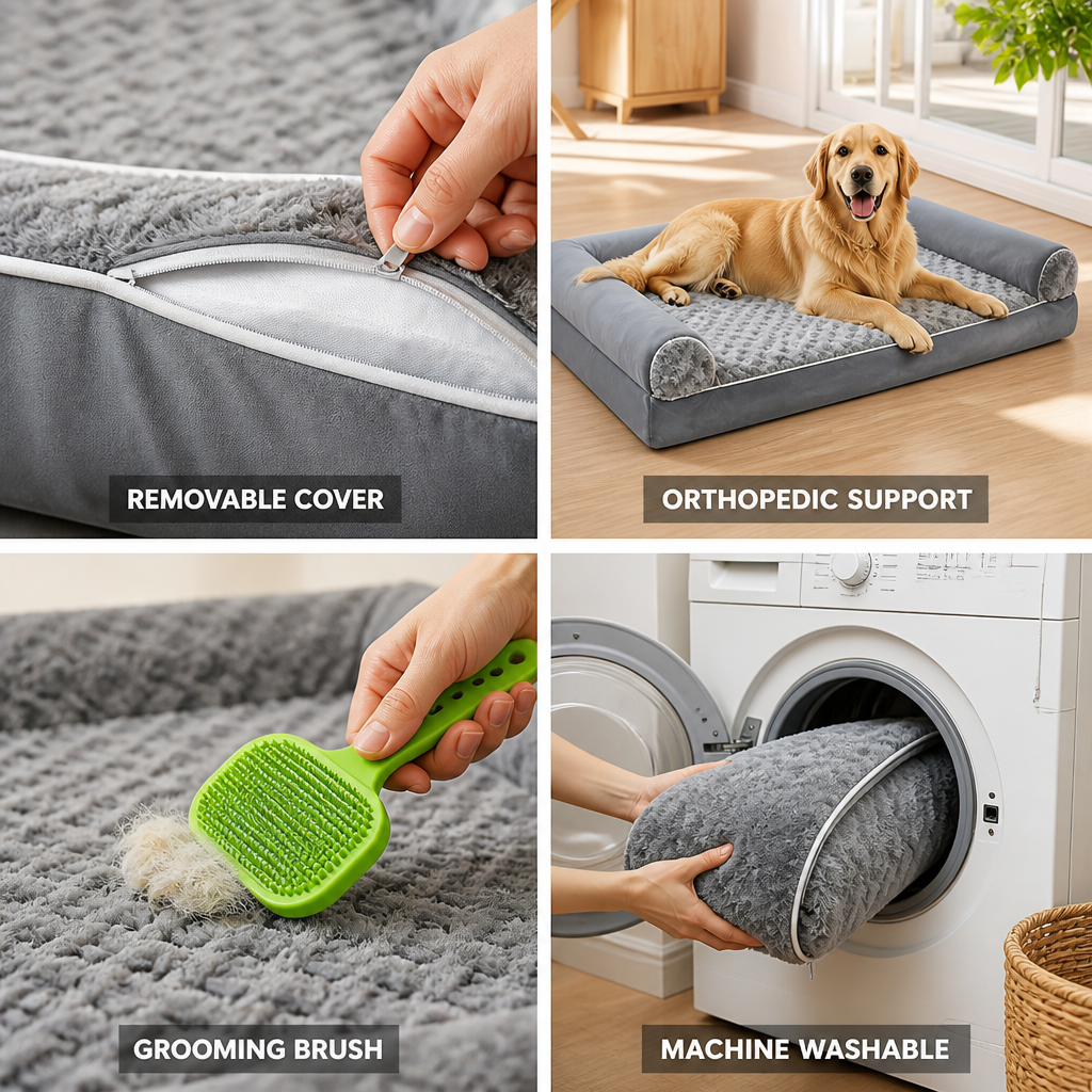 Orthopedic Bolstered Dog Bed (Removable Washable Cover)