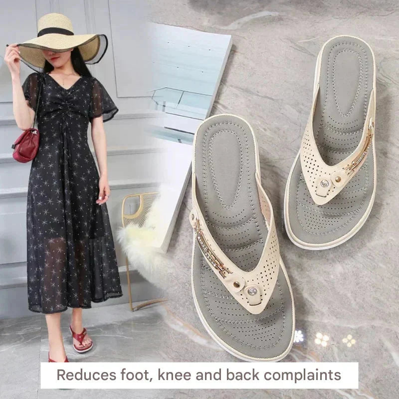 Women's Sandals with Orthopedic Sole and Toe Separator Design